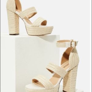 JustFab Carson plataform heeled Sandals zise 10